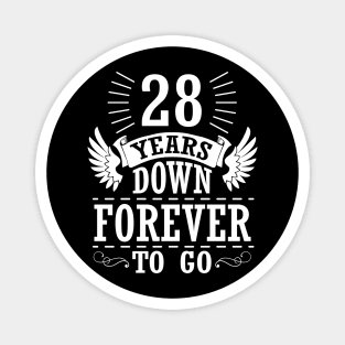 28 Years Down Forever To Go Happy Wedding Marry Anniversary Memory Since 1992 Magnet